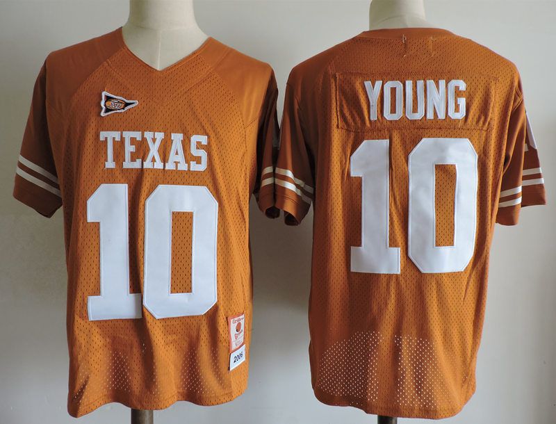 Men Texas Longhorns #10 Young Yellow 2025 NCAA Jersey->ncaa teams->NCAA Jersey